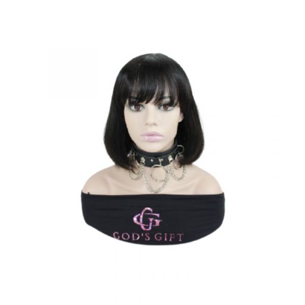 Straight bob wig with bangs Brazilian hair
